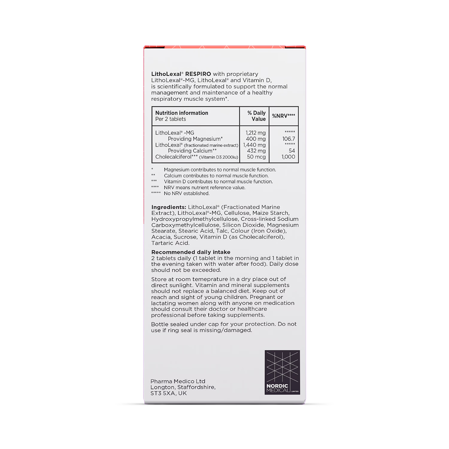 LithoLexal Respiro food supplement, UK version