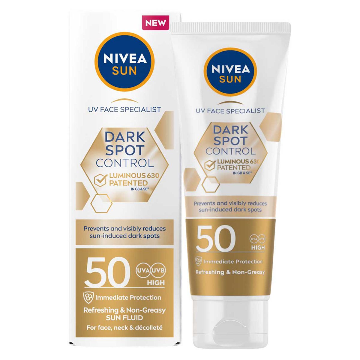 NIVEA SUN UV Face Luminous 630 Spot Control Sun Fluid SPF50 40ml GOODS Boots   