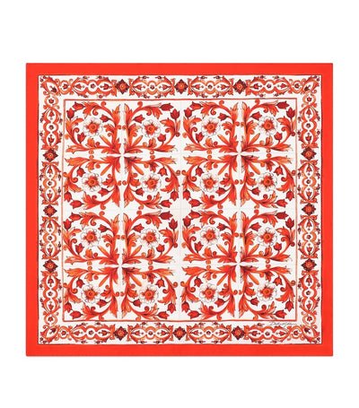 Harrods Dolce&Gabbana Silk Majolica Print Foulard 50cm x 50cm- Buy online at McGrocer