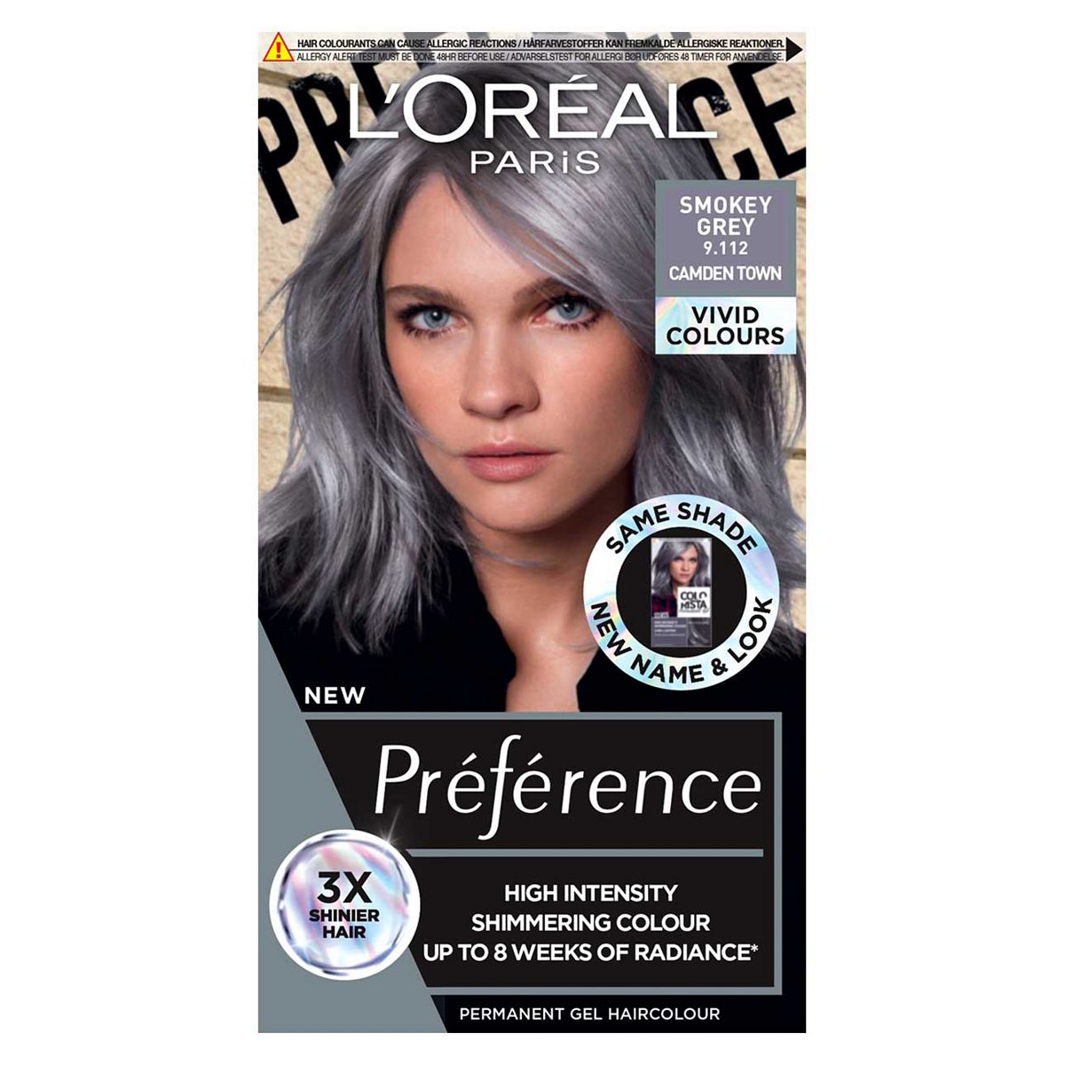 L'Oreal Paris Preference Vivids Permanent Hair Dye, Intense Luminous Colour, Smokey Grey 9.11 GOODS Boots   