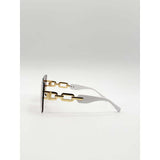 SVNX rimless square sunglasses white gold, UK version
