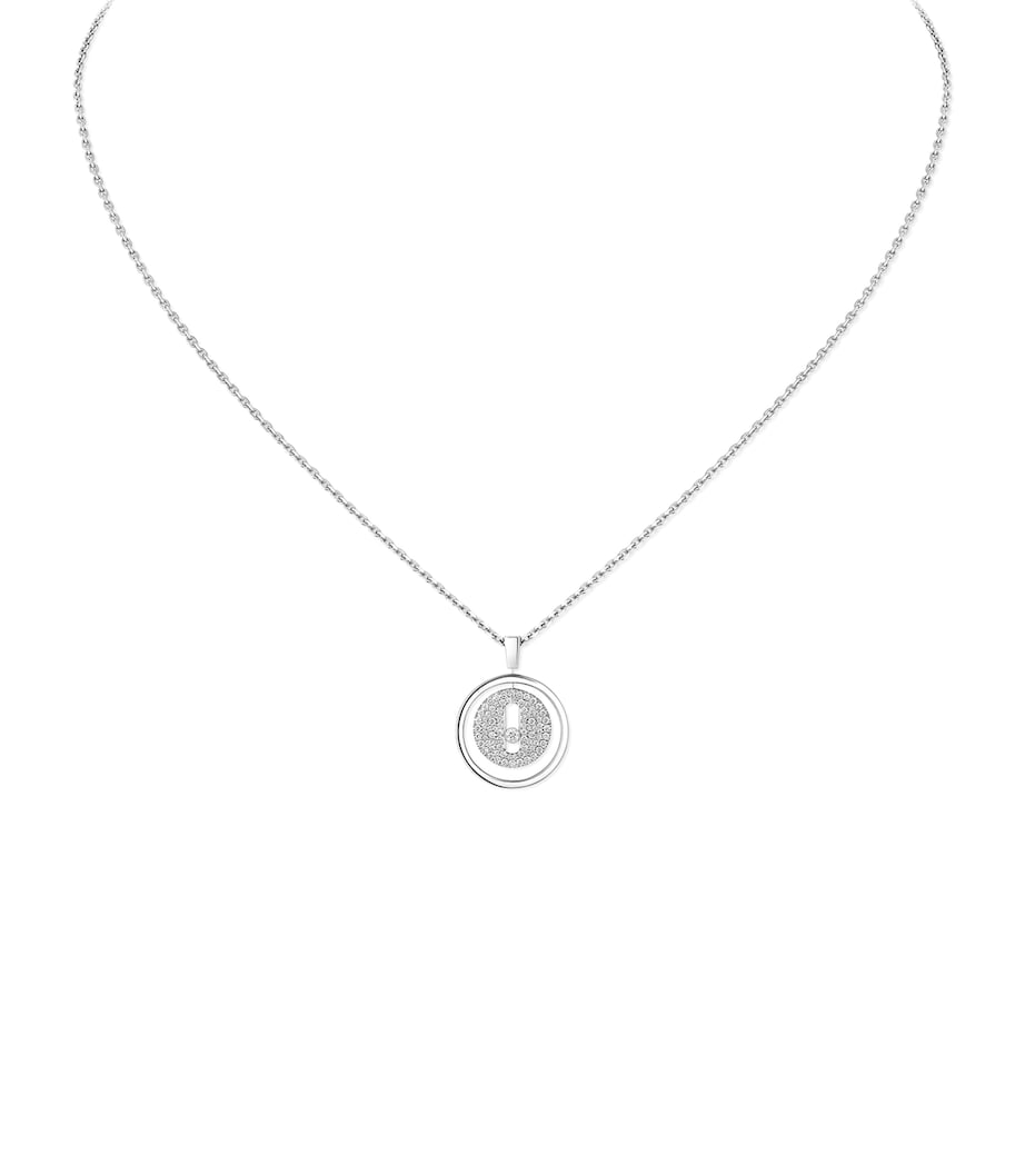 Messika Lucky Move white gold diamond necklace 0.24ct, imported from the UK