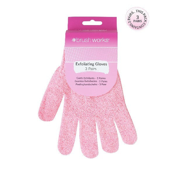 Brushworks Exfoliating Gloves - 3 Pack