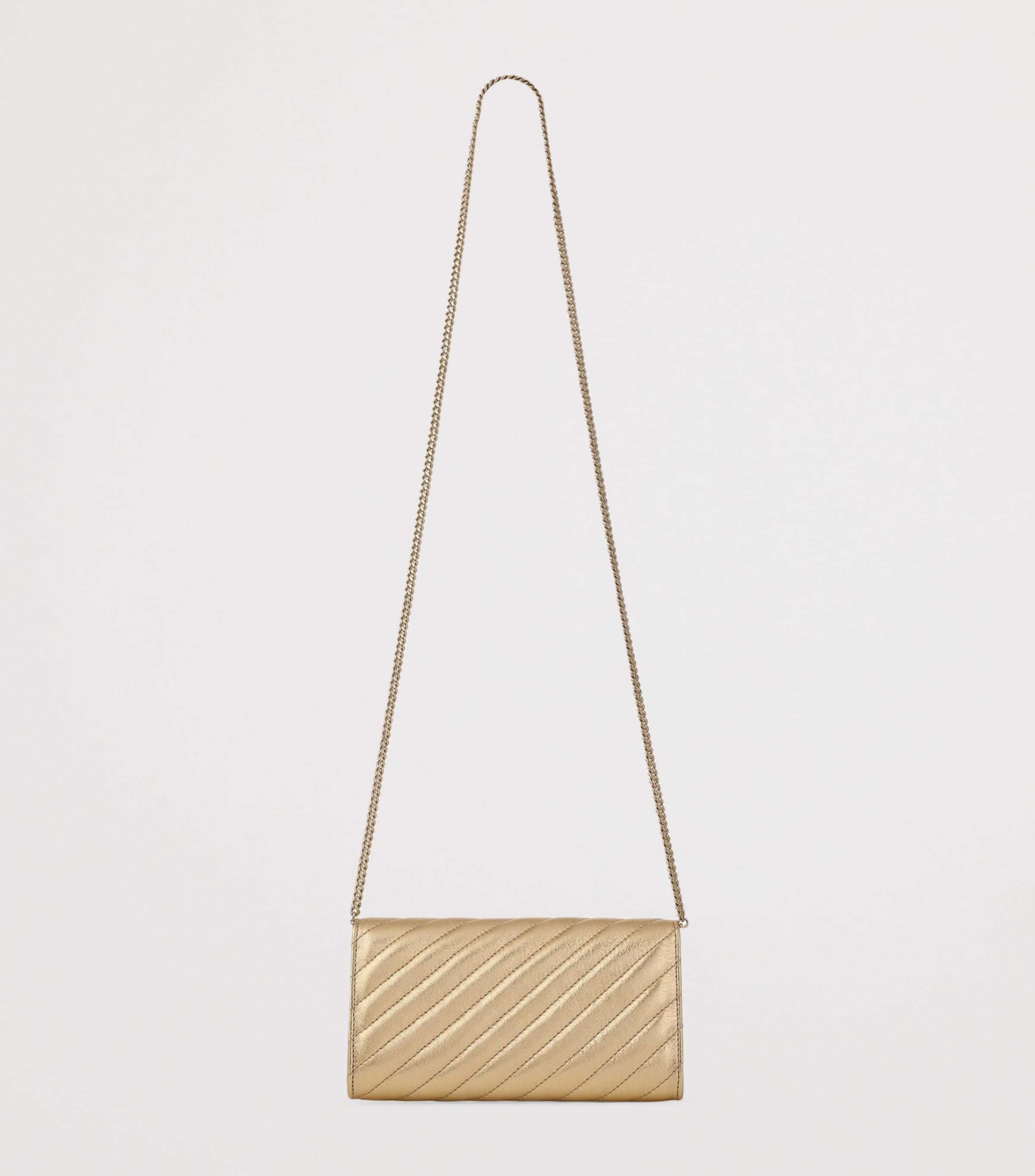 Jimmy Choo chain wallet metallic leather, imported from the UK