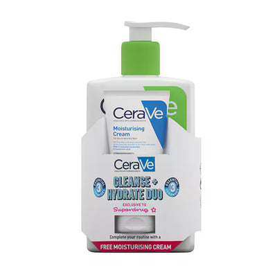 Superdrug CeraVe Rengjøring og Fukt Duo Skincare Set 473ml + 50ml- Kjøp online hos McGrocer