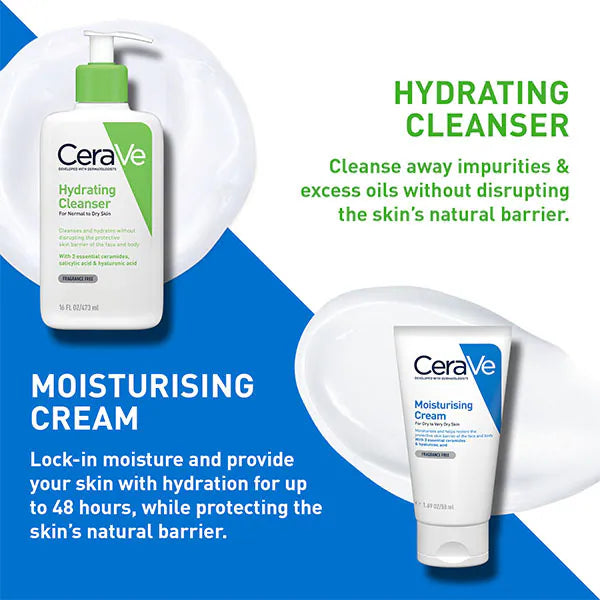 CeraVe Hydrating Cleanser and Moisturising Cream Duo - British product