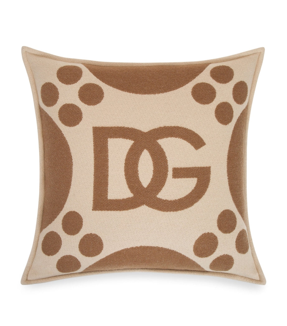 Dolce&Gabbana Casa Wool-Silk-Cashmere Logo Cushion 50cm x 50cm - British product