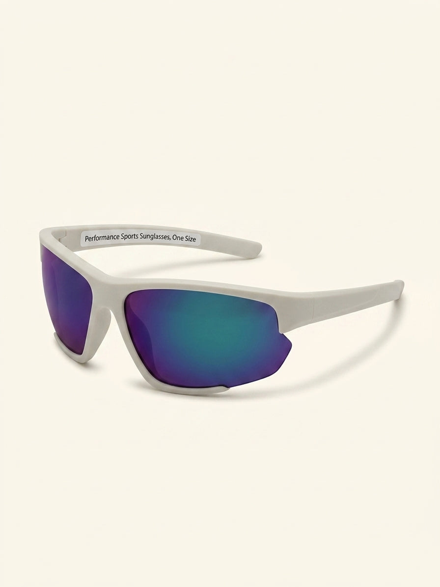 Prada Linea Rossa wrap sunglasses matte black mirrored (British brand)