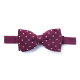 SVNX burgundy white crochet bow tie, imported from the UK