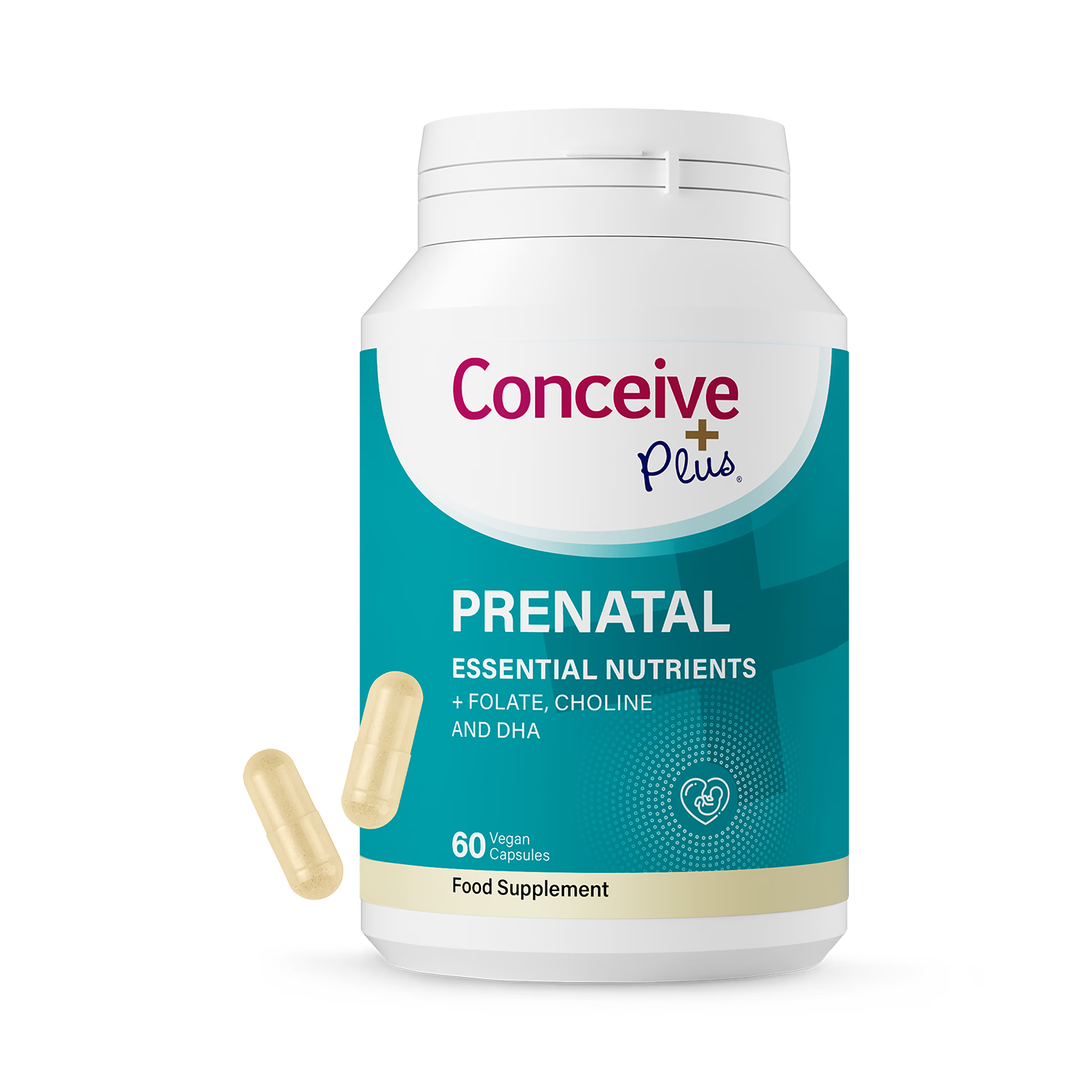 Conceive Plus prenatal supplement with DHA 60 capsules - British product