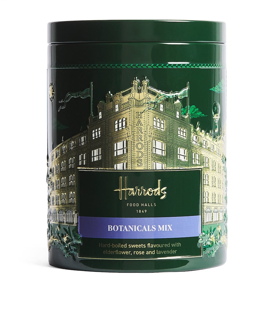 Harrods floral hard-boiled sweets assortment in elderflower, rose, lavender 200g, UK version