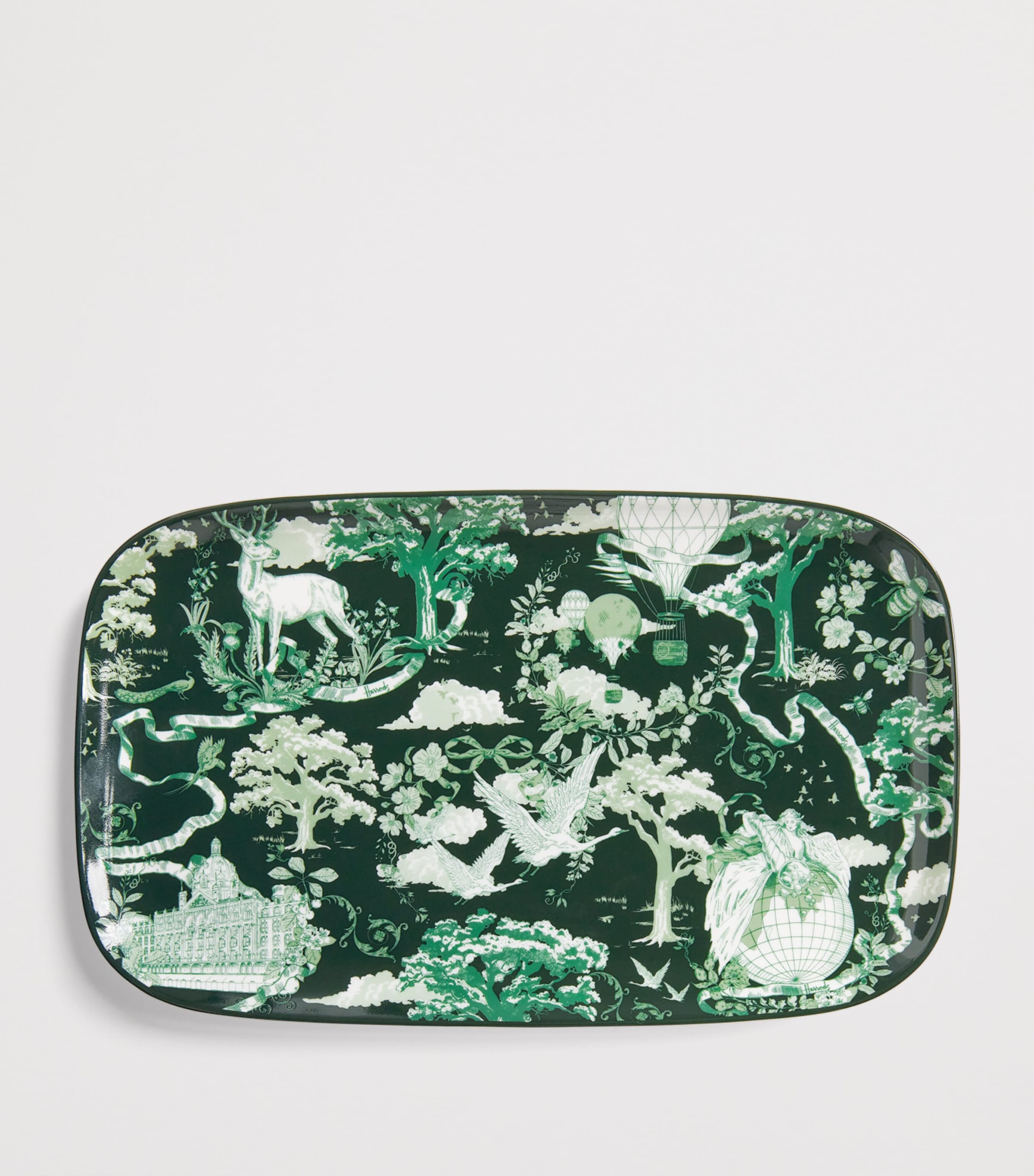 Harrods bone china Toile trinket tray 25cm x 15cm, UK version