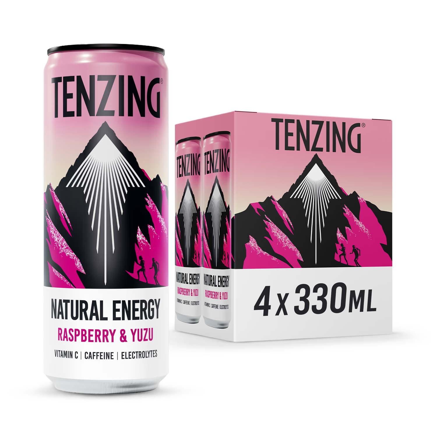 Tenzing Raspberry Yuzu natural energy drink 4x330ml (British brand)