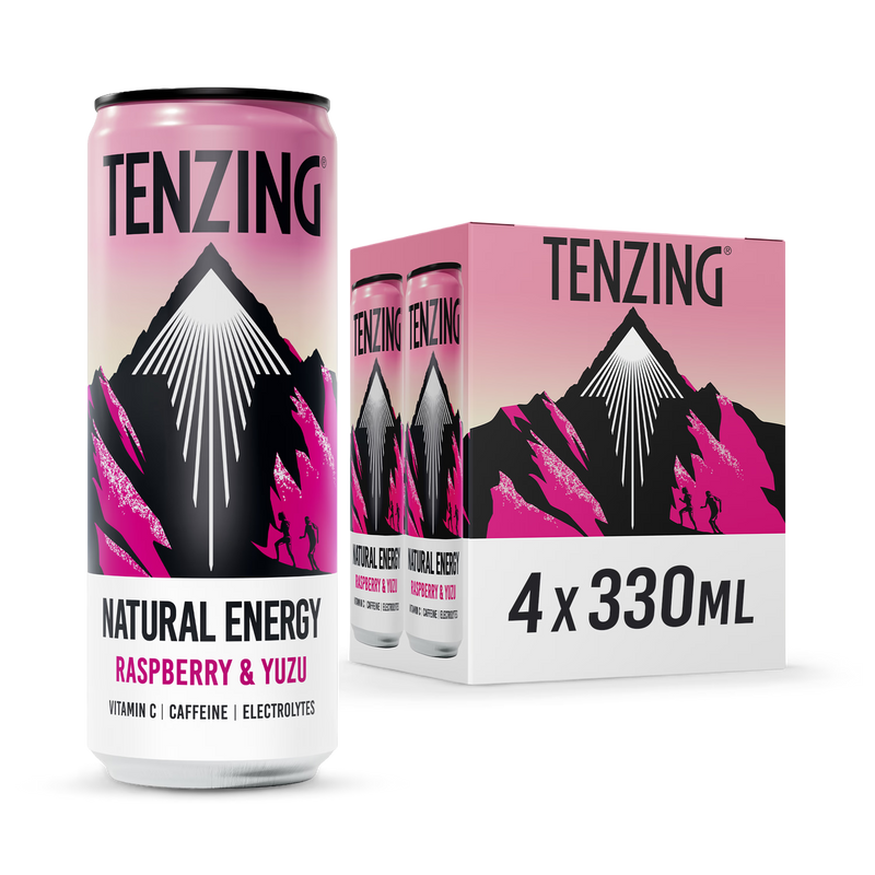 Tenzing Raspberry Yuzu natural energy drink 4x330ml (British brand)