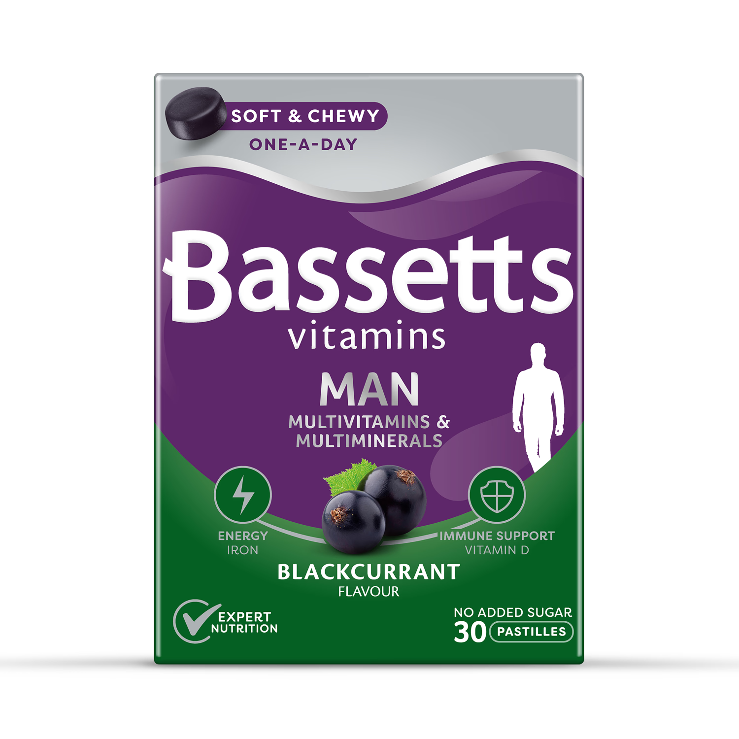 Bassetts multivitamin pastilles blackcurrant 30 pastilles, UK version