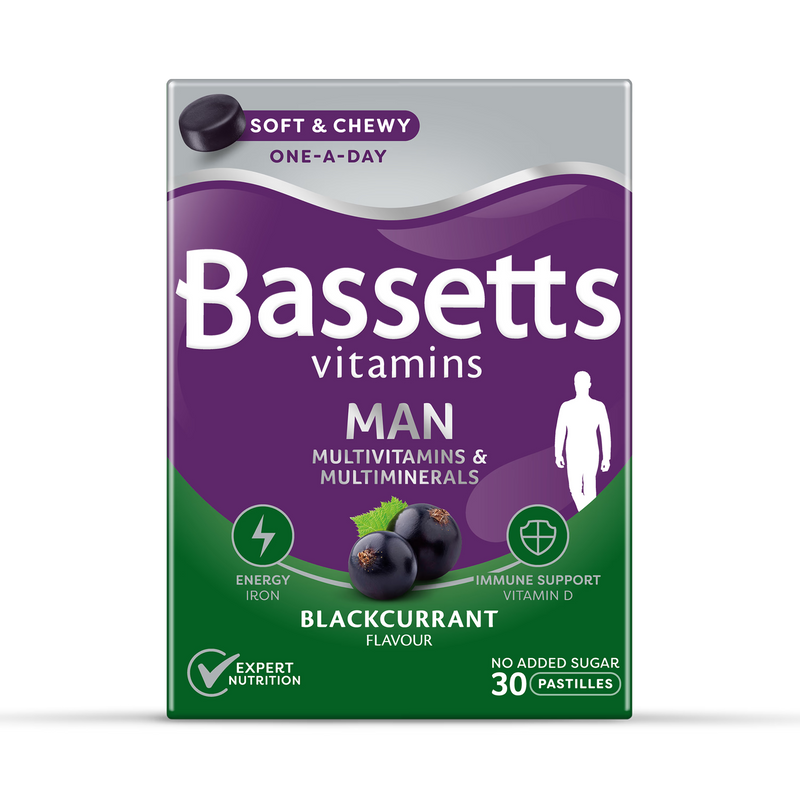 Bassetts multivitamin pastilles blackcurrant 30 pastilles, UK version