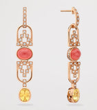 Boodles rose gold diamond topaz rhodochrosite earrings - British product
