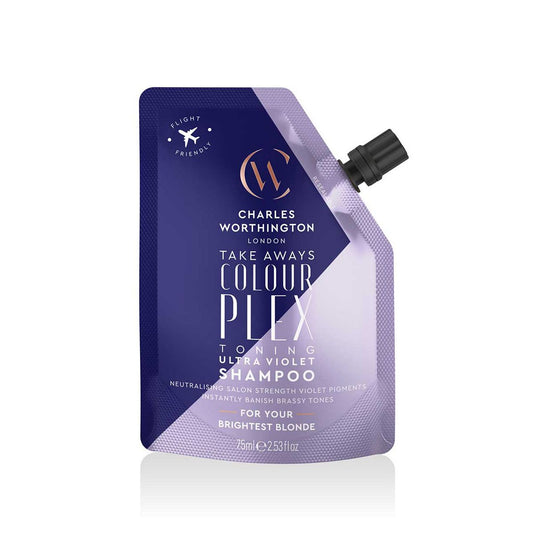 Charles Worthington Colourplex Toning Ultra Violet Shampoo Takeaway 75ml GOODS Boots   