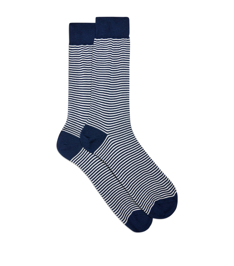 Dunhill cashmere-mulberry silk stripe socks, imported from the UK