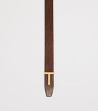 TOM FORD scale-effect calfskin belt with gold T buckle, UK version