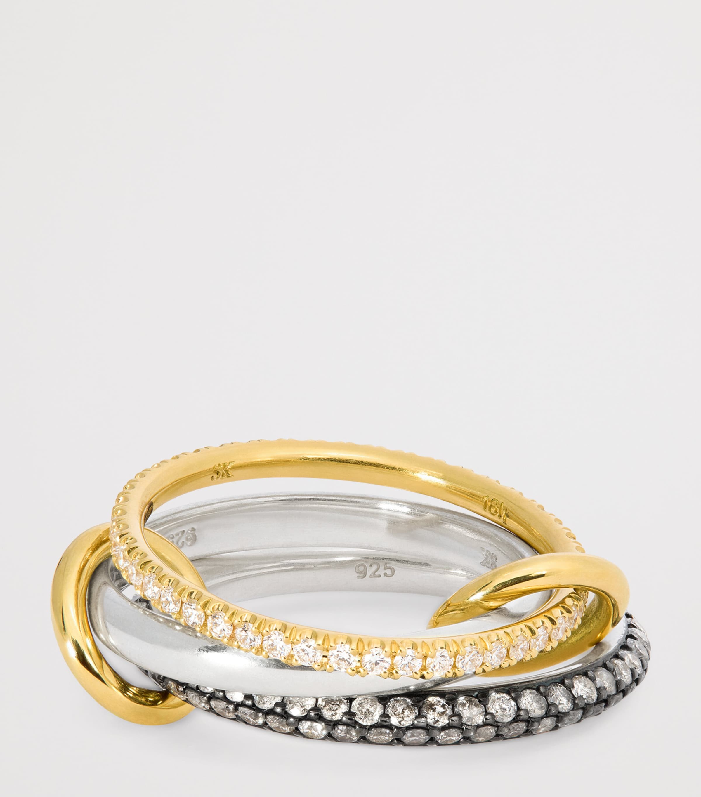 Spinelli Kilcollin mixed gold and diamond Scorpio ring, imported from the UK