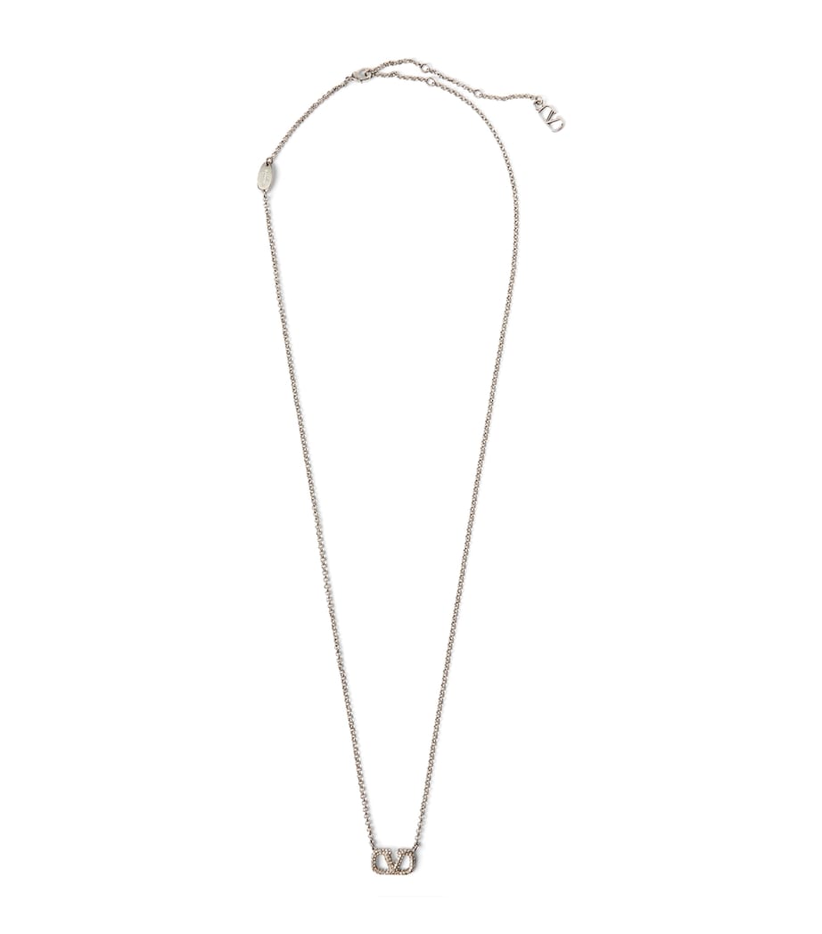 Valentino Garavani crystal VLogo necklace - British product