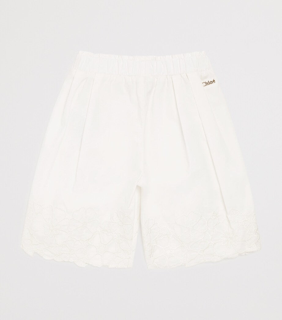 Chloé kids cotton embroidered wide-leg trousers 6-36 months - British product