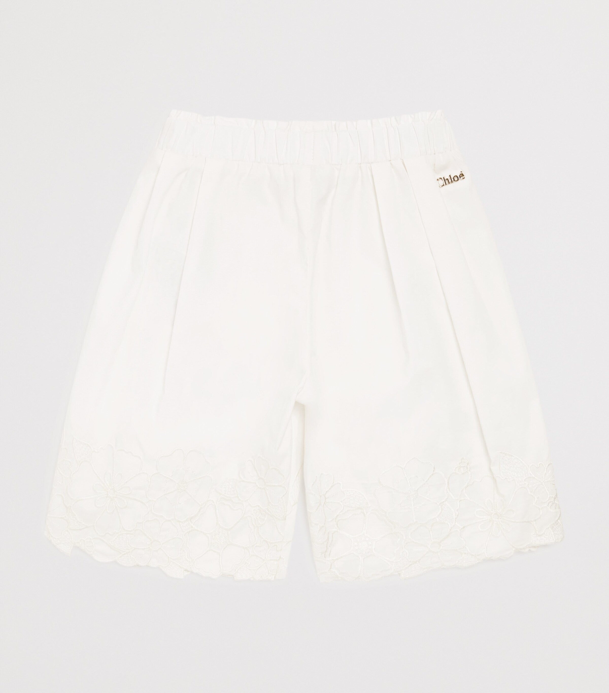 Chloé kids cotton embroidered wide-leg trousers 6-36 months - British product