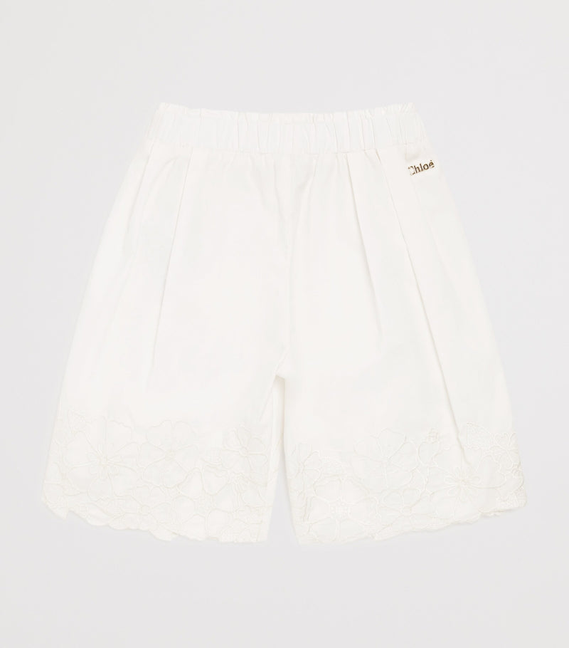Chloé kids cotton embroidered wide-leg trousers 6-36 months - British product