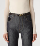 Bottega Veneta leather Intrecciato Andiamo belt, UK version