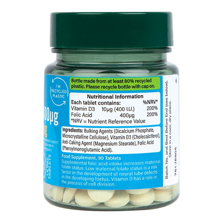 Holland & Barrett Folic Acid & Vitamin D3 90 Tablets