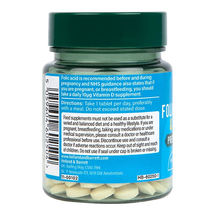 Holland & Barrett Folic Acid & Vitamin D3 90 Tablets GOODS Holland&Barrett