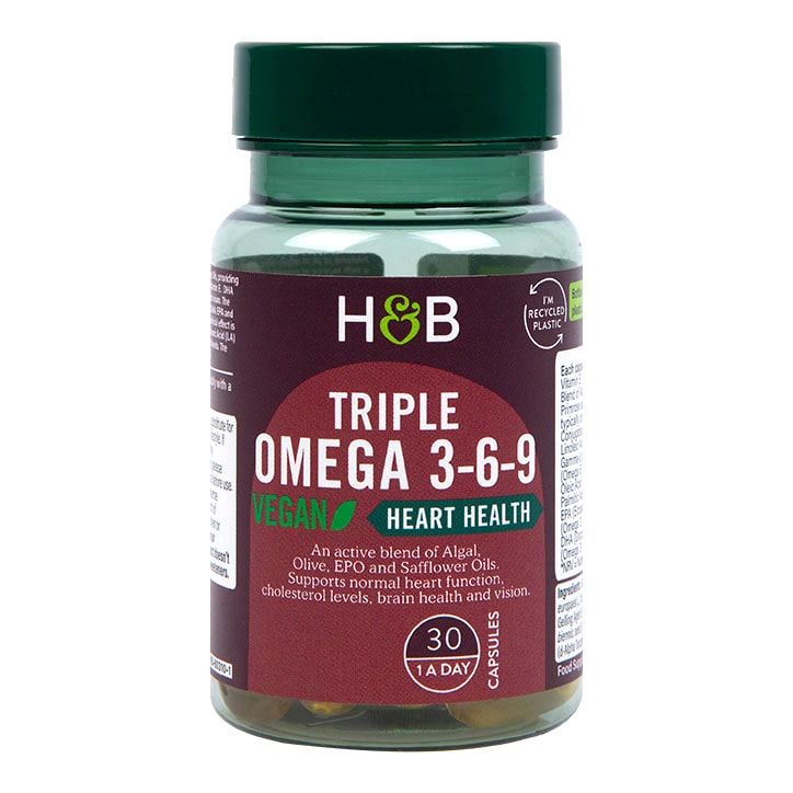 Holland & Barrett High Strength Vegan Triple Omega 3-6-9 Oil 680mg 30 Capsules