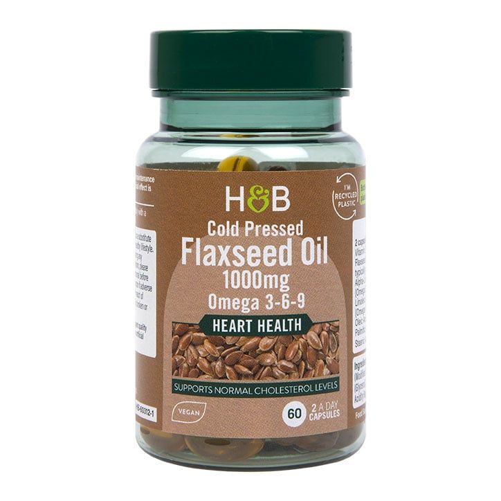 Holland & Barrett Vegan Flaxseed Triple Omega 3-6-9 Oil 60 Capsules