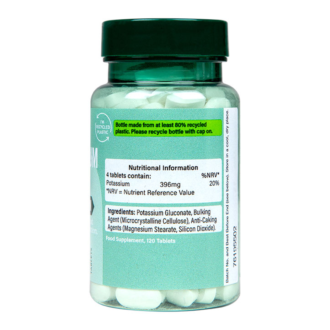 Potassium Caplets for Blood Pressure and Muscle Function Support 120 Tablets