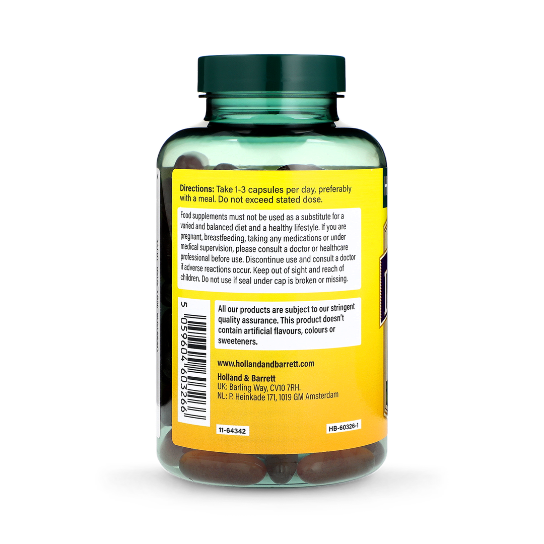 Holland Barrett Mega Soya Lecithin Fat Emulsifier 120 Capsules 1325mg