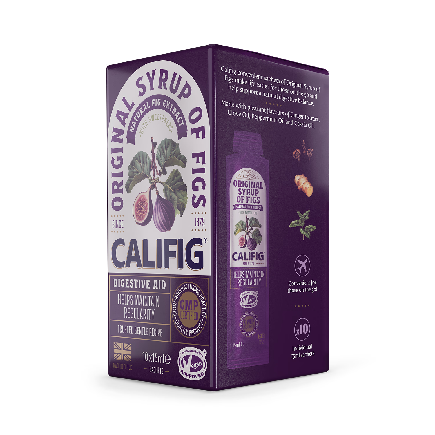 Califig syrup of figs on the go sachets 10 sachets, imported from the UK