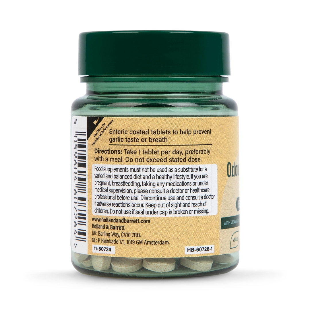 Holland Barrett Enteric Coated Odourless Garlic 500mg 30 Tablets