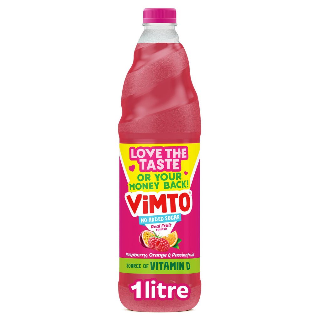 Vimto Raspberry Orange & Passionfruit No Added Sugar Fruit Squash 1L