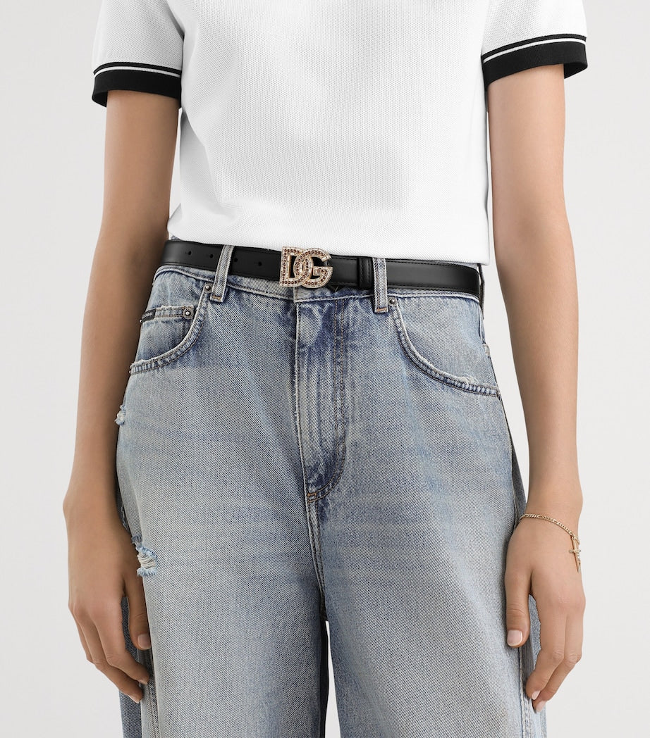 Dolce&Gabbana calfskin logo belt 2.5cm, imported from the UK