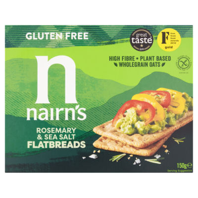 ASDA Nairn's Rosemary & Sea Salt Gluten Free Flatbreads 150g- Buy online at McGrocer