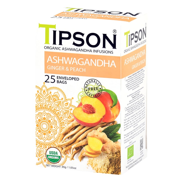 Tipson Organic Ashwagandha Mango (25 Enveloped Tea Bags) GOODS Holland&Barrett Mango