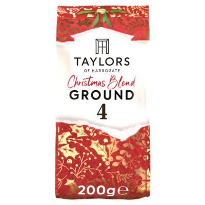 Taylors of Harrogate Limited Edition Christmas Blend ground coffee 200g, imported from the UK
