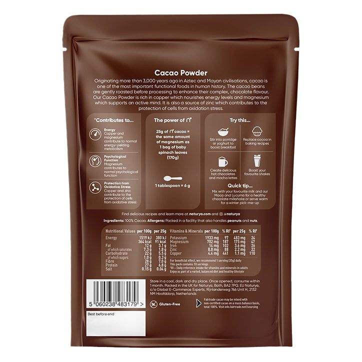 Naturya Fairtrade Cacao Powder 250g GOODS Holland&Barrett