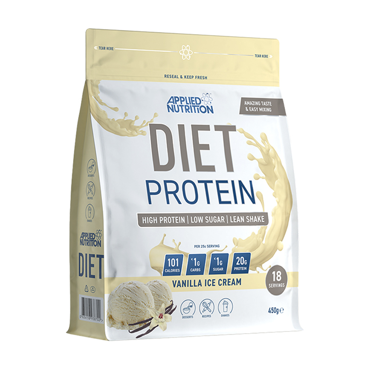 Applied Nutrition Diet Protein Powder Vanilla Ice Cream 450g - Vanilla Ice Cream