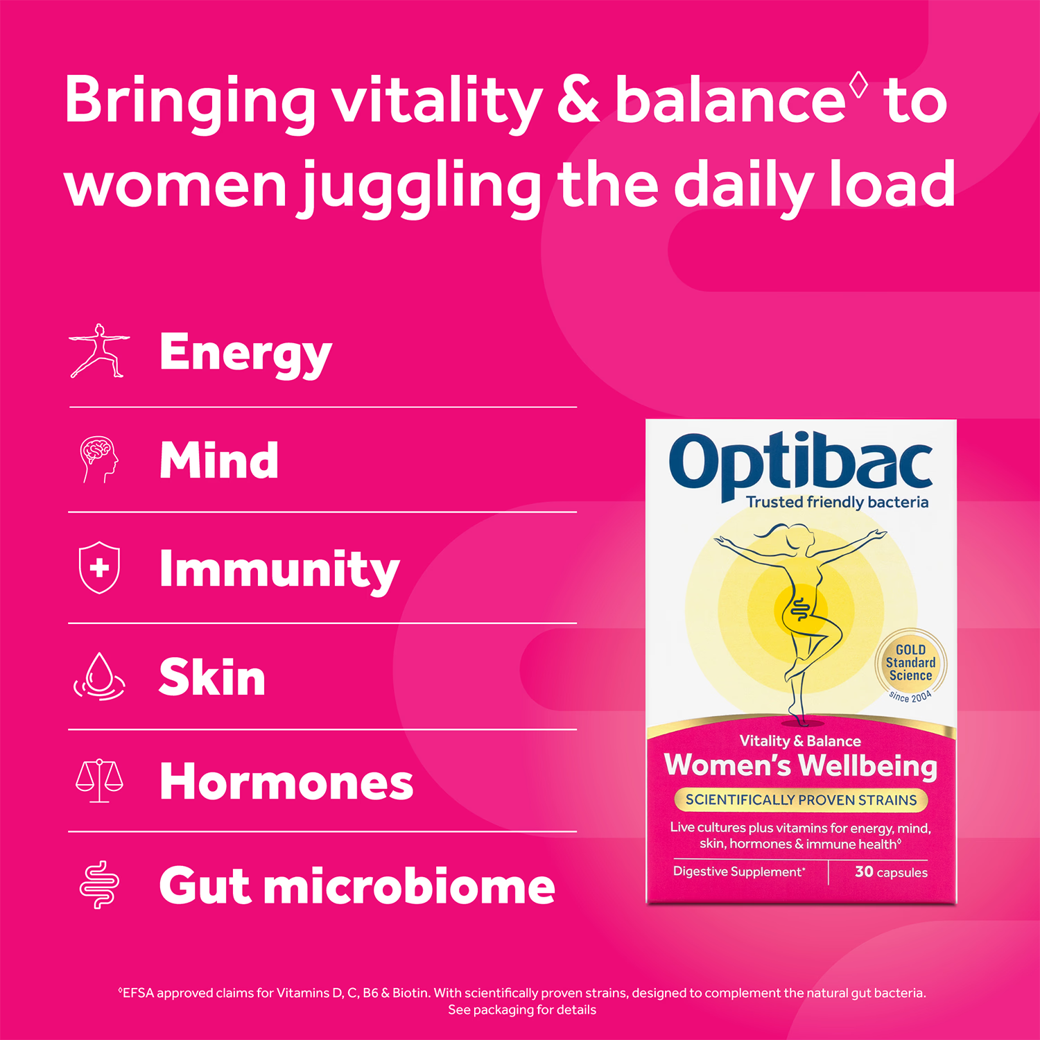 Optibac women's wellbeing supplement capsules 30 (British brand)
