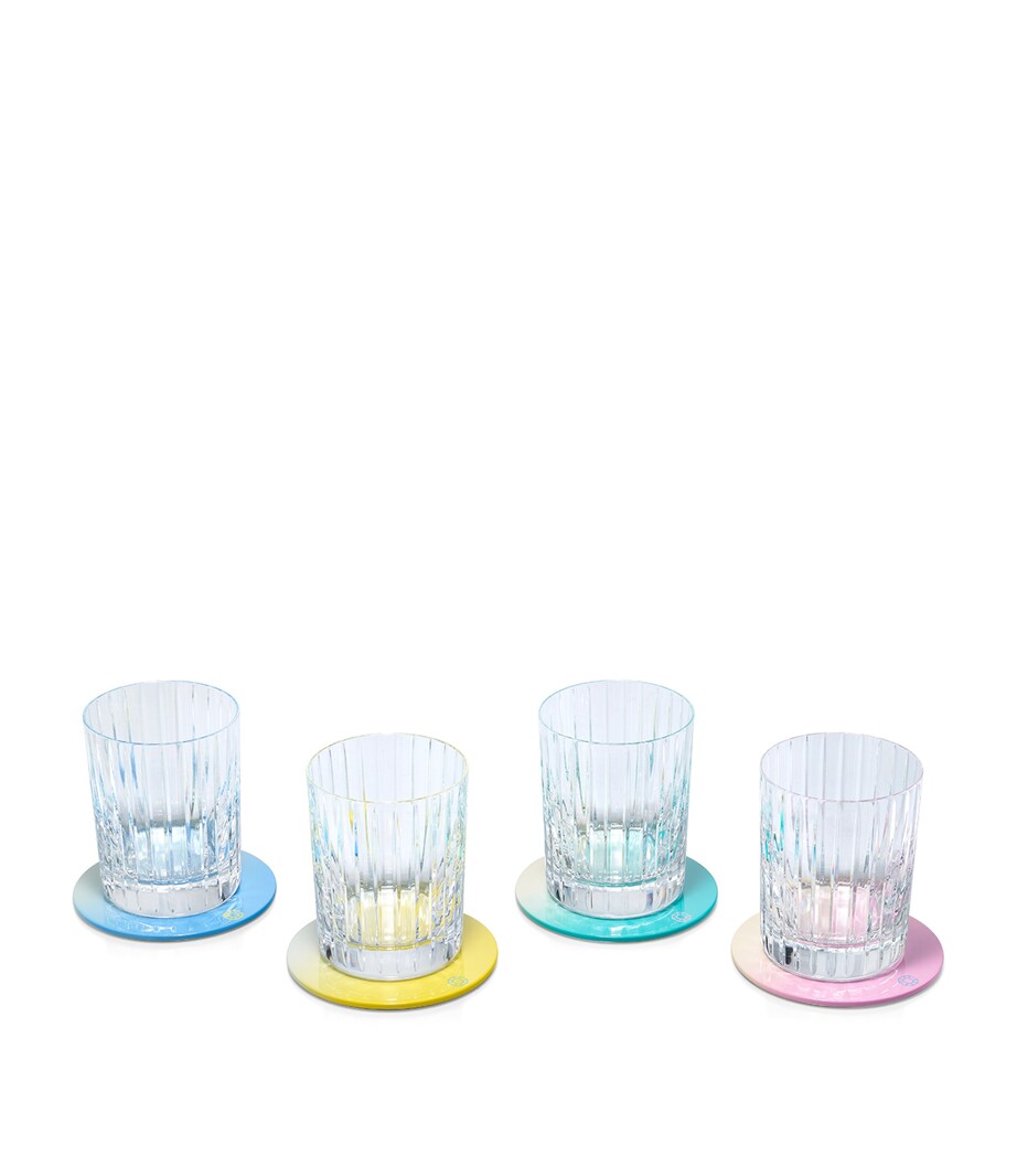 Baccarat Octogone design lacquer coasters set of 4, 11cm diameter - British product