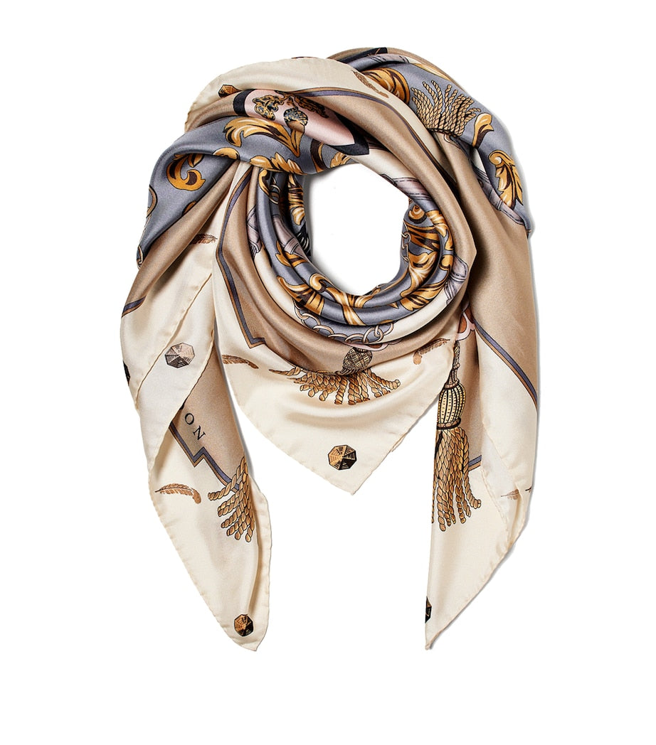 Aspinal of London silk signature scarf 90cm, UK version