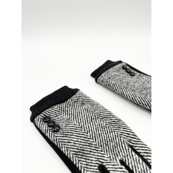 SVNX herringbone gloves black and white one size - British product