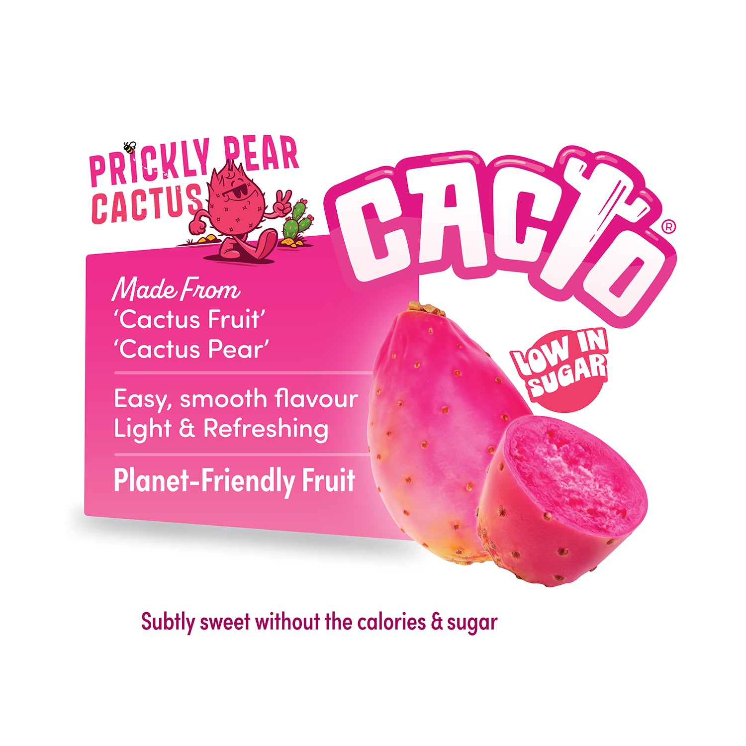 Cacto soda prickly pear and pineapple 330ml, UK version